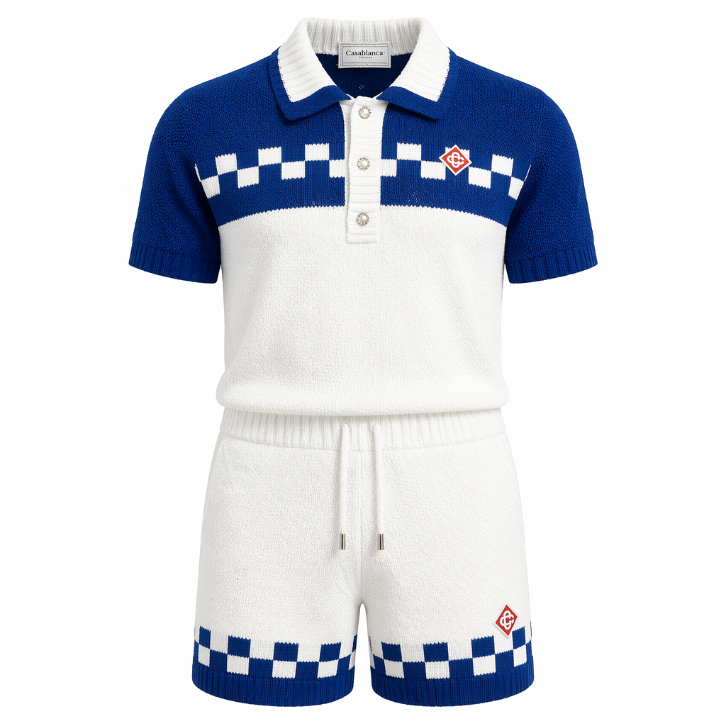 Conjunto Casablanca Knit Checker Azul