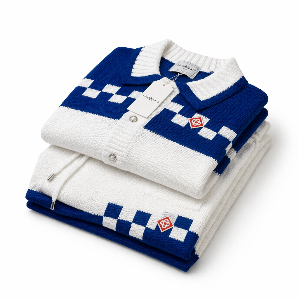 Conjunto Casablanca Knit Checker Azul