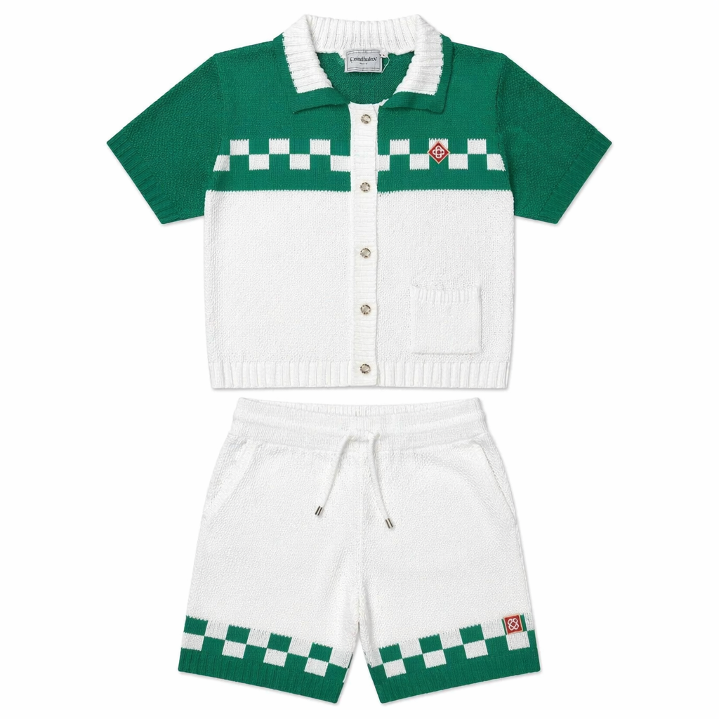 Conjunto Casablanca Knit Checker Verde
